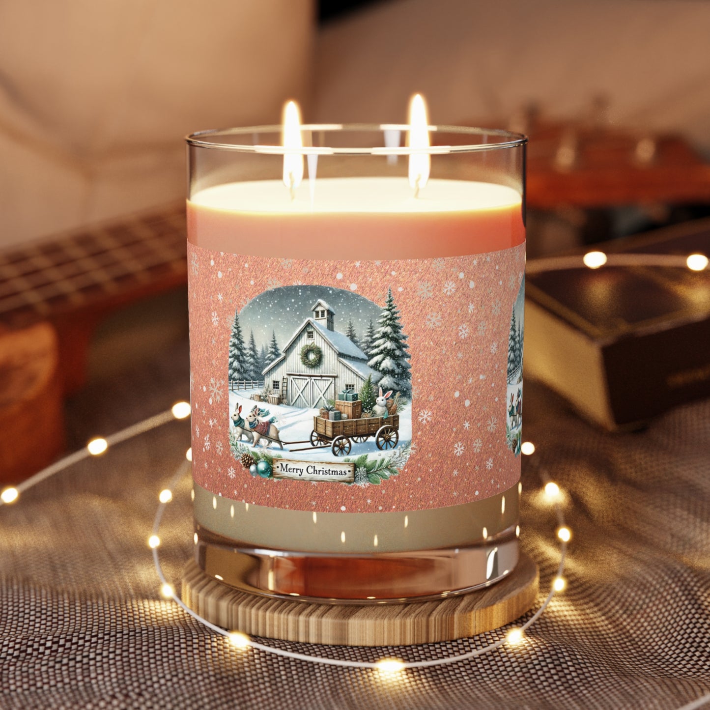 Merry Christmas Scented Candle - Full Glass, 11oz