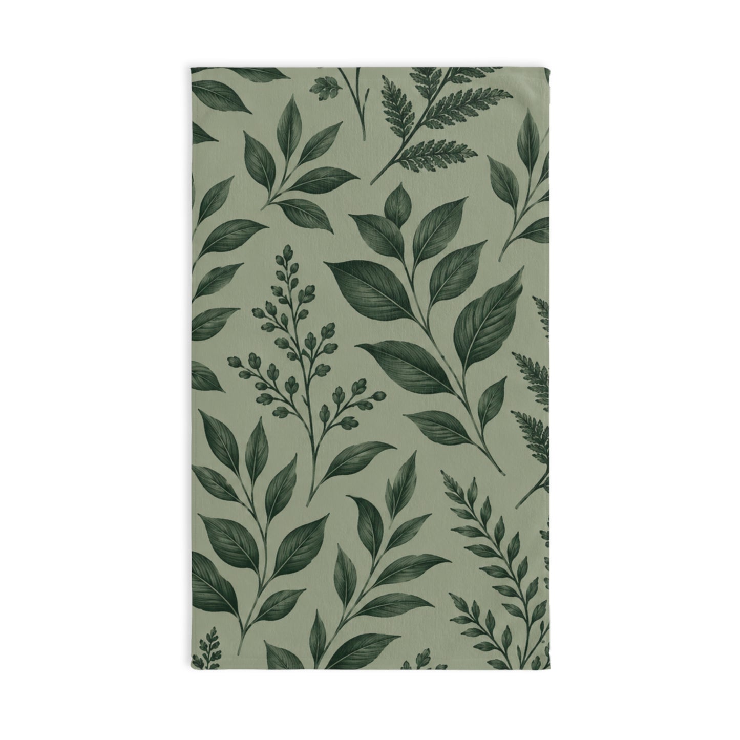 Botanical Green Leaf Hand Towel — Green Foliage Kitchen & Bath Accent