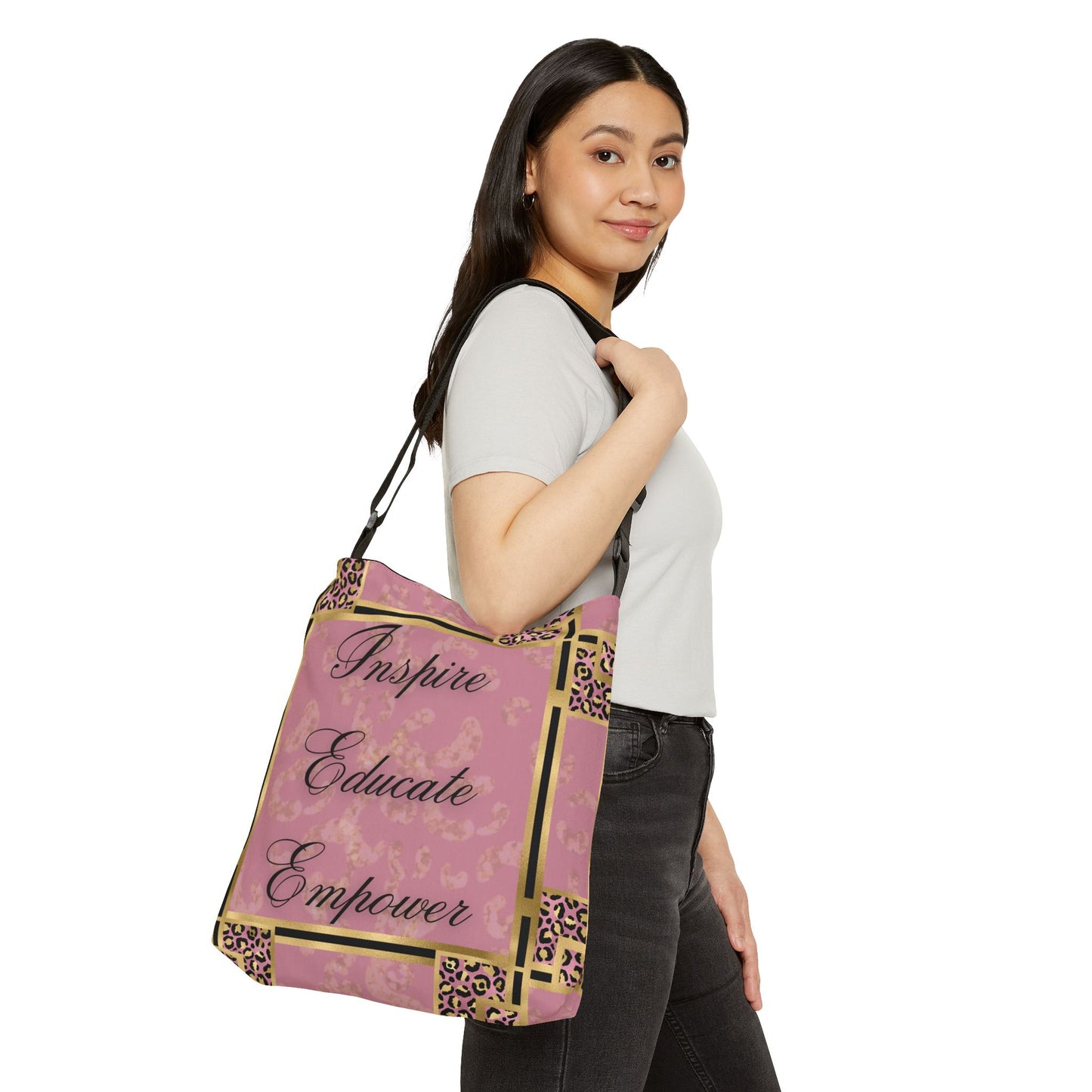Inspire & Educate Adjustable Tote Bag (AOP)
