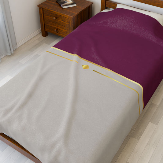 Fuchsia and Taupe Haven Velveteen Plush Blanket