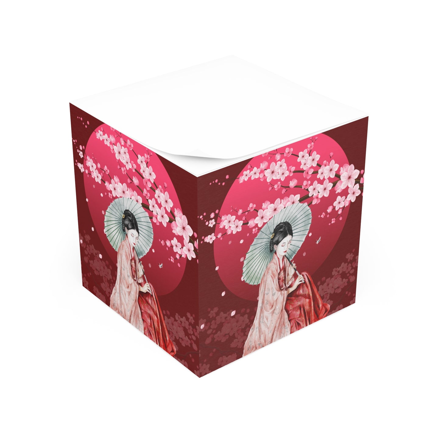 Cherry Blossoms Cherry Moon Note Cube