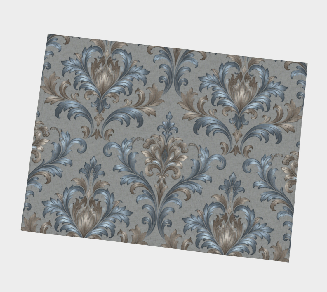 Elegant Blue Gray Damask Motif