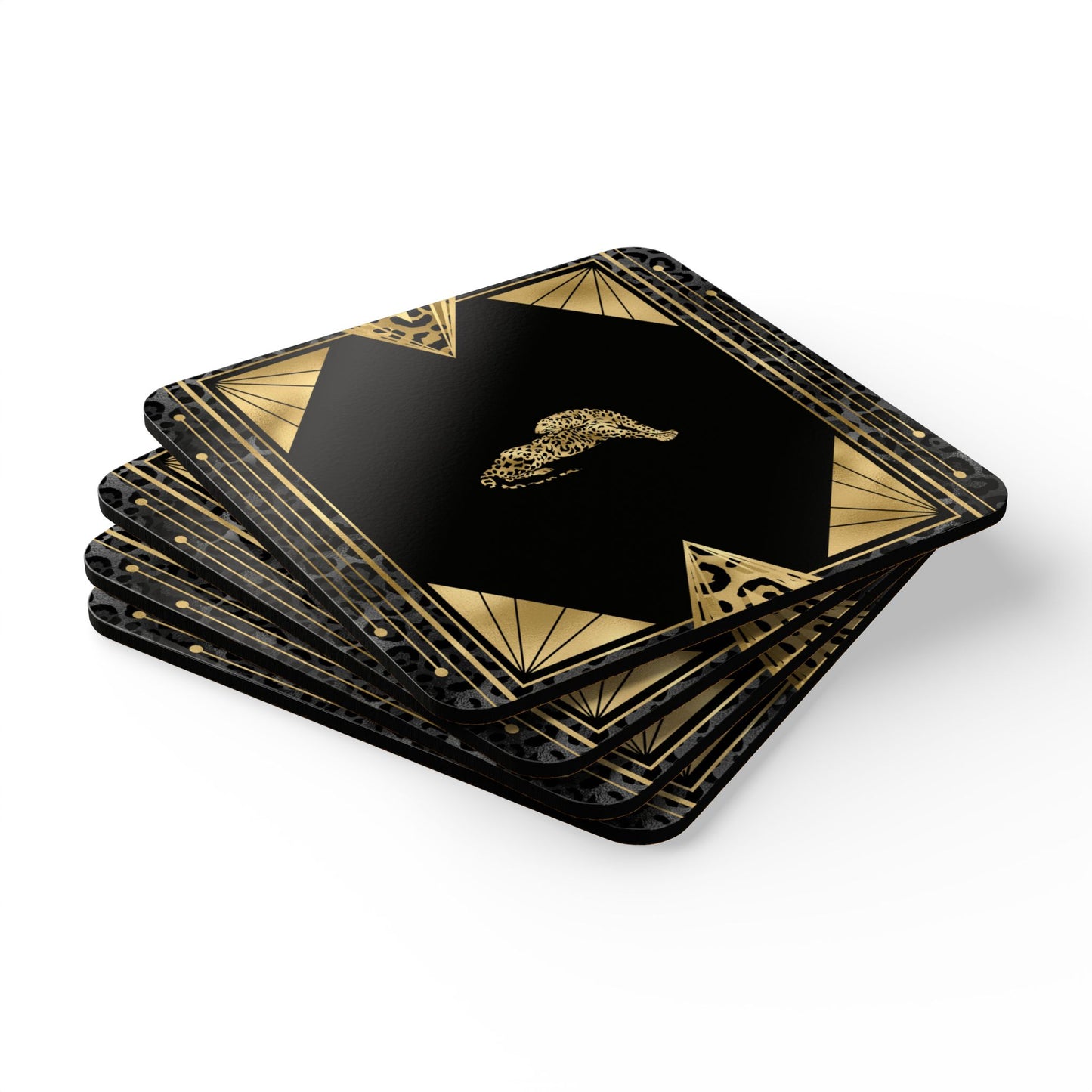 Leopard Ambition Corkwood Coaster Set