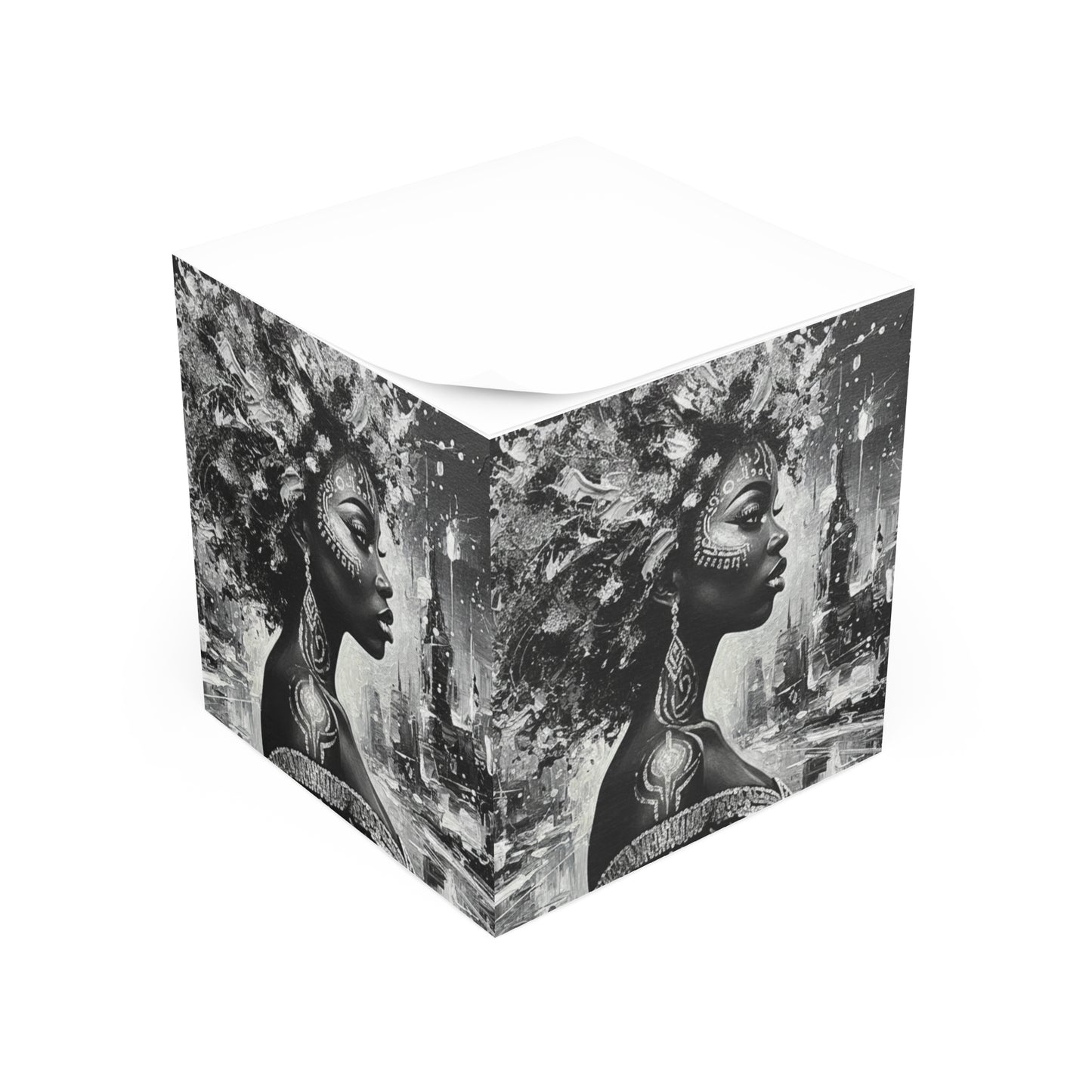 Glam Girl (Silver/Black) Note Cube
