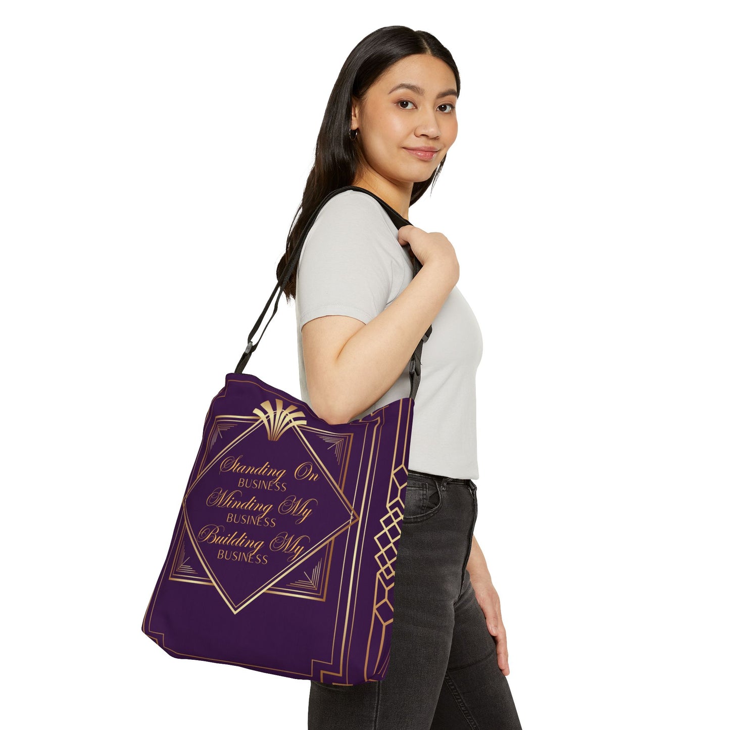 Business 2 (Purple) Adjustable Tote Bag (AOP)