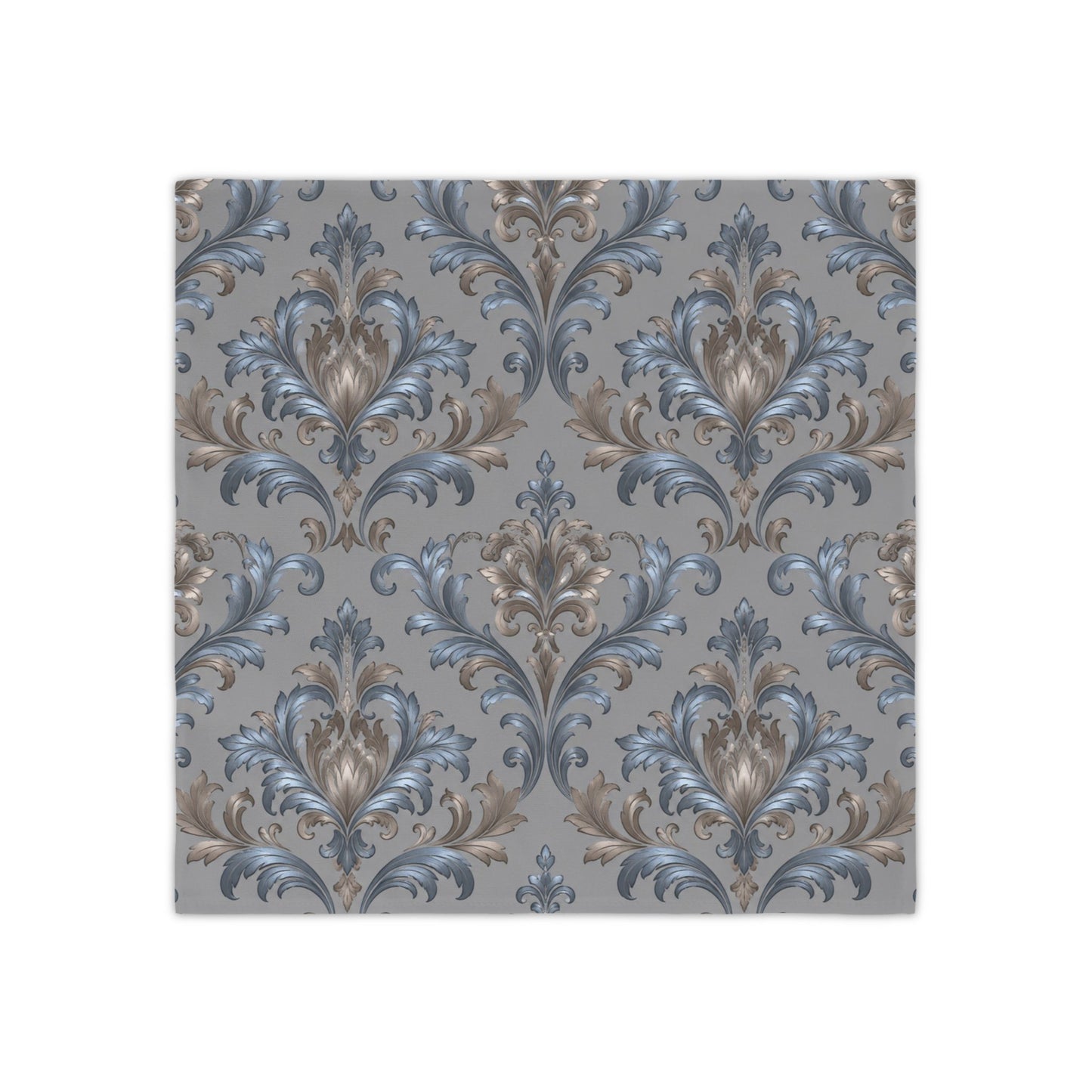 Elegant Blue Gray Damask Motif Cloth Napkins (Set of 4) — Table Linens