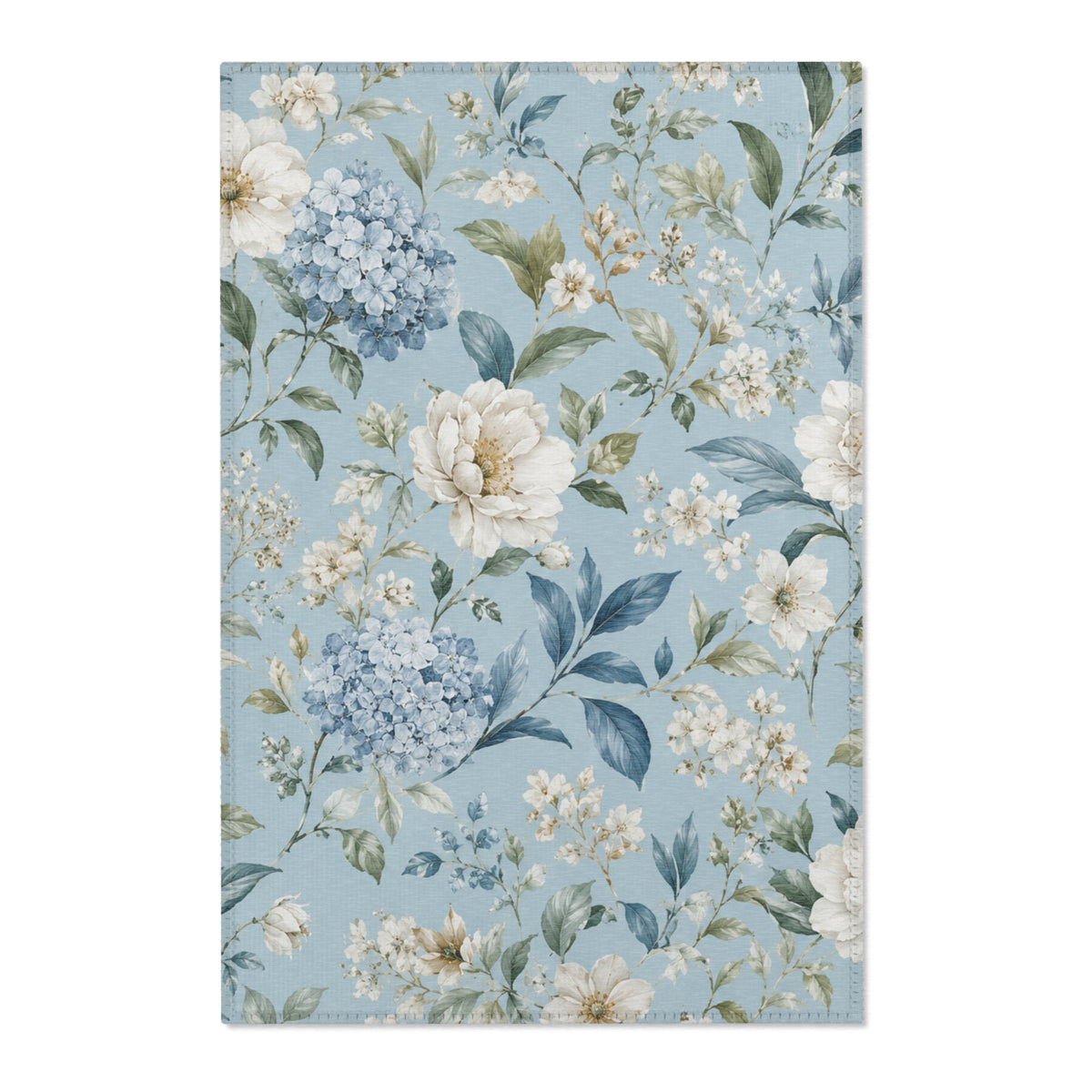 Blue Vintage Hydrangea & Peony Accent Rug