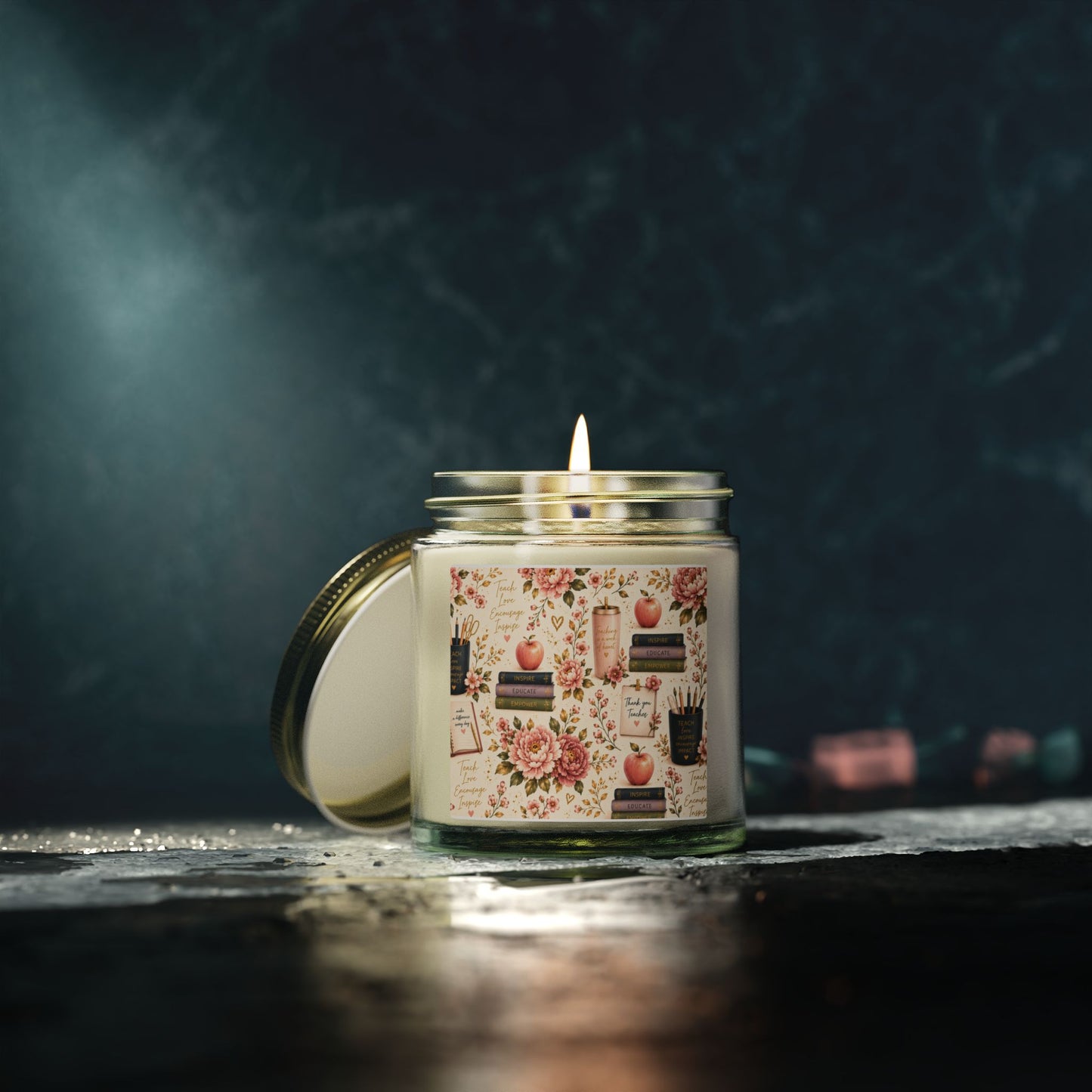 Teacher Appreciation Coconut Apricot Wax Candle — (4oz & 9oz)