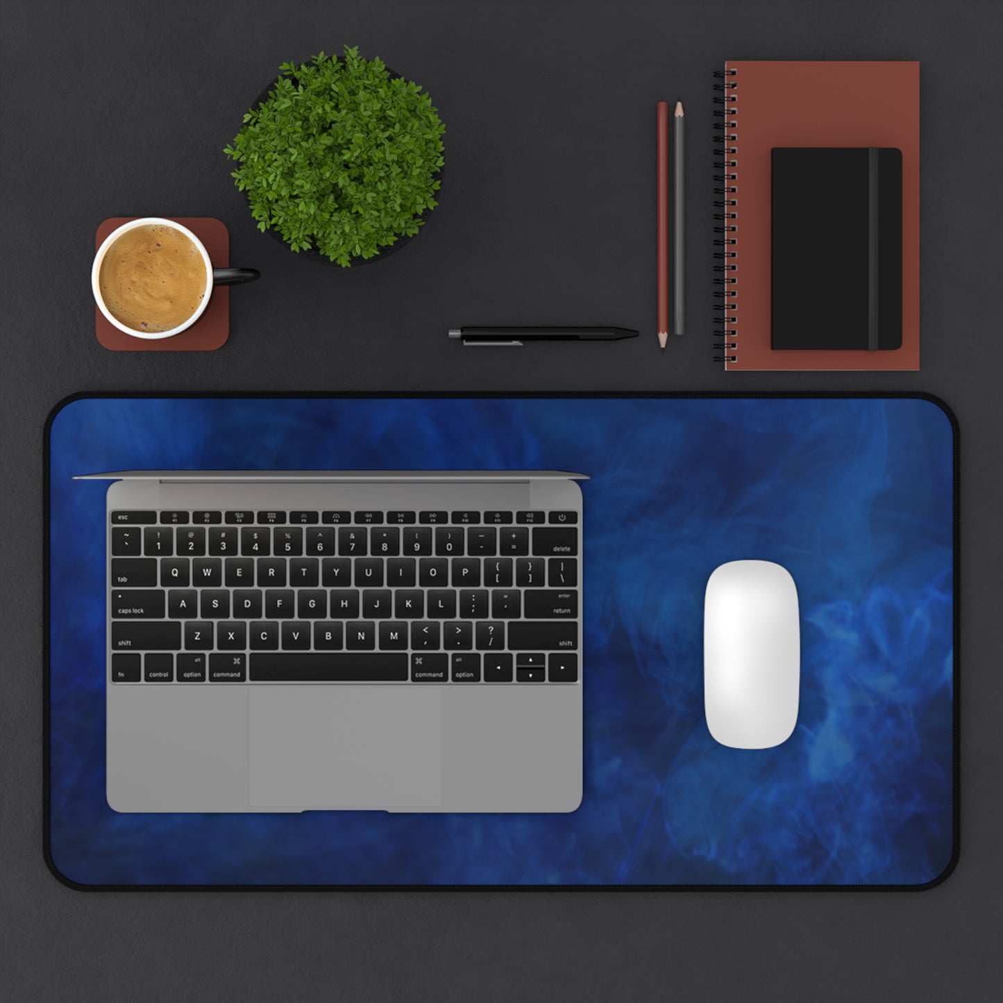 A Kind of Smoky Blue Desk Mat