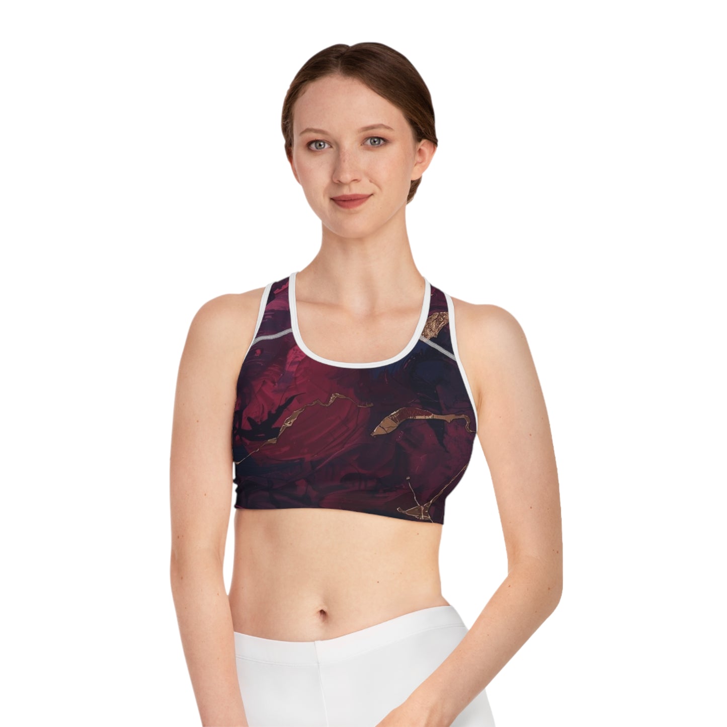 Raspberry Motion Sports Bra (AOP)