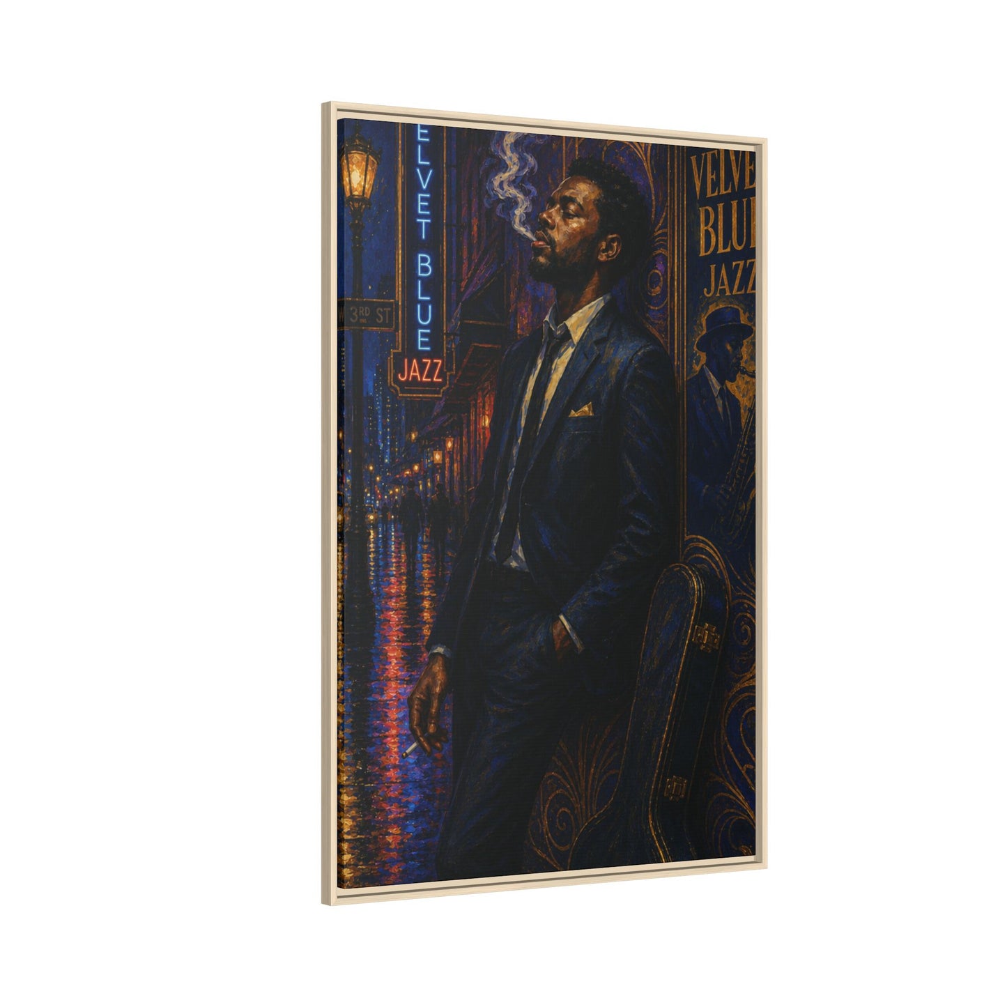 After the Gig Framed Retro Jazz Music Canvas Print