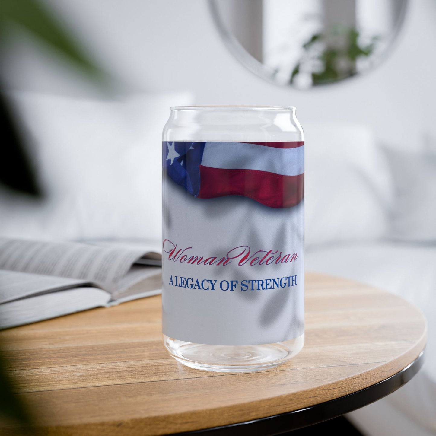 Woman Veteran 1 Sipper Glass, 16oz