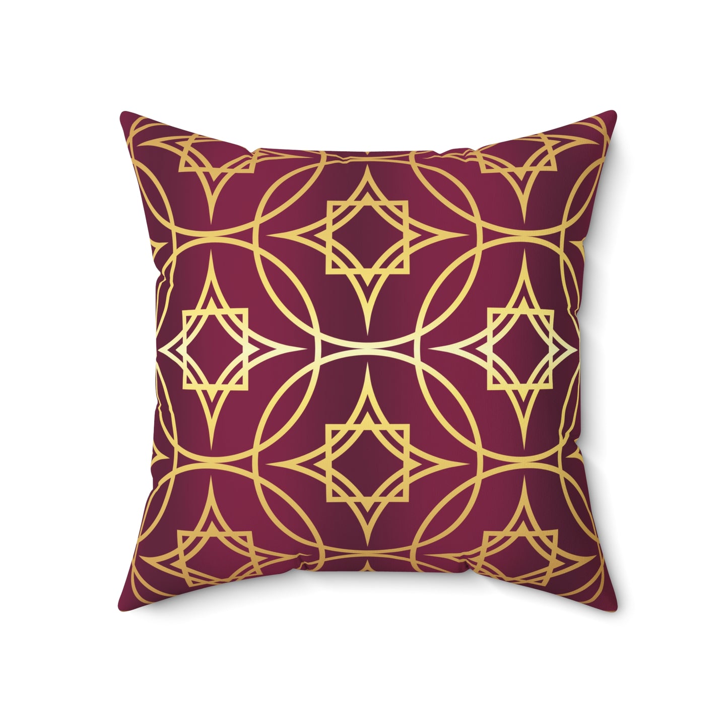 Gilded Geometric Burgundy & Gold Decorative Pillow