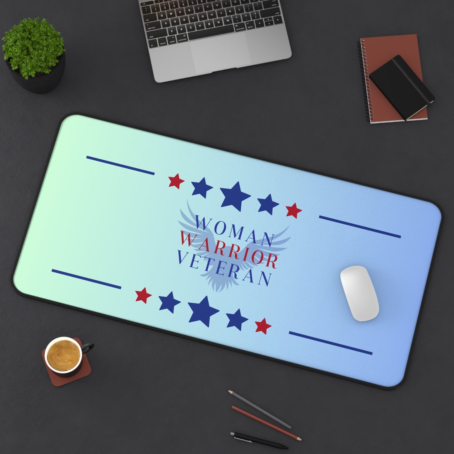 Woman, Warrior, Veteran Desk Mat