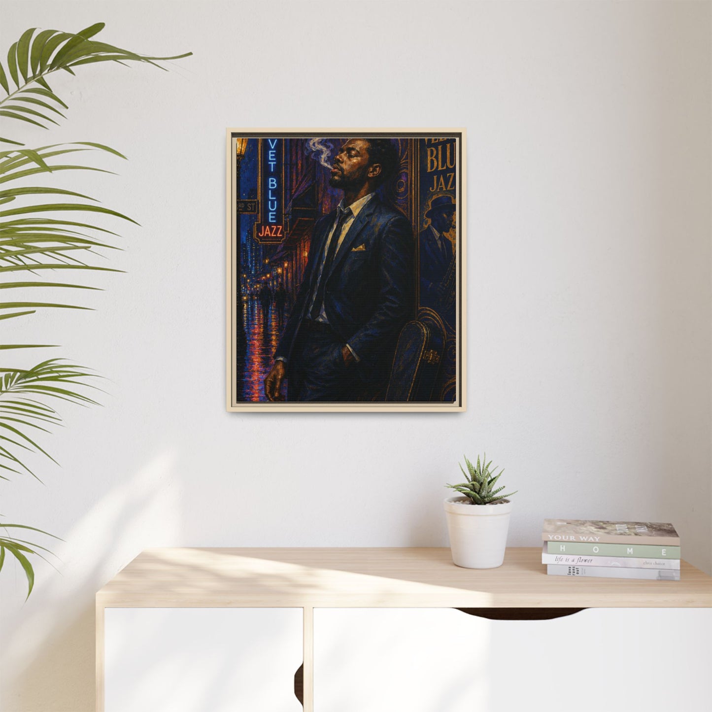 After the Gig Framed Retro Jazz Music Canvas Print