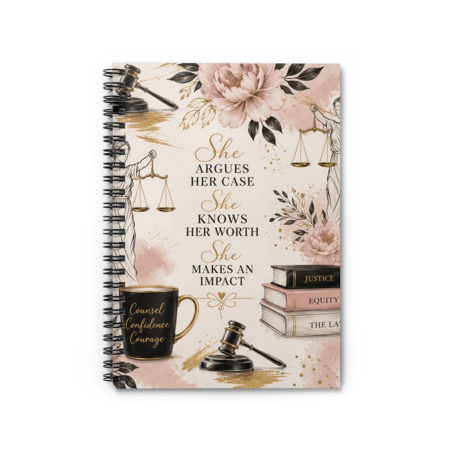 Counsel & Confidence: Attorney Floral Spiral Notebook