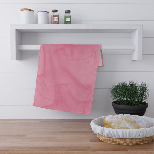 Pink Blush Tea Towel - Soft Marble Kitchen Linen