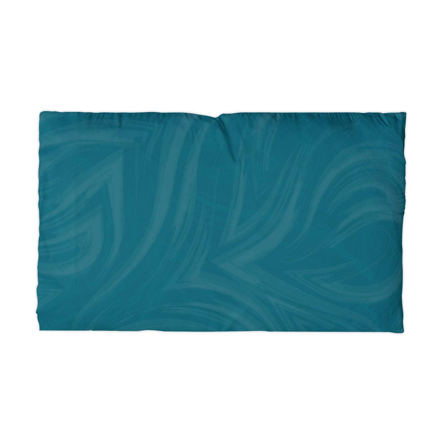 Teal Wave Microfiber Pillowcase — Soft Swirl Decorative Pillow Cover