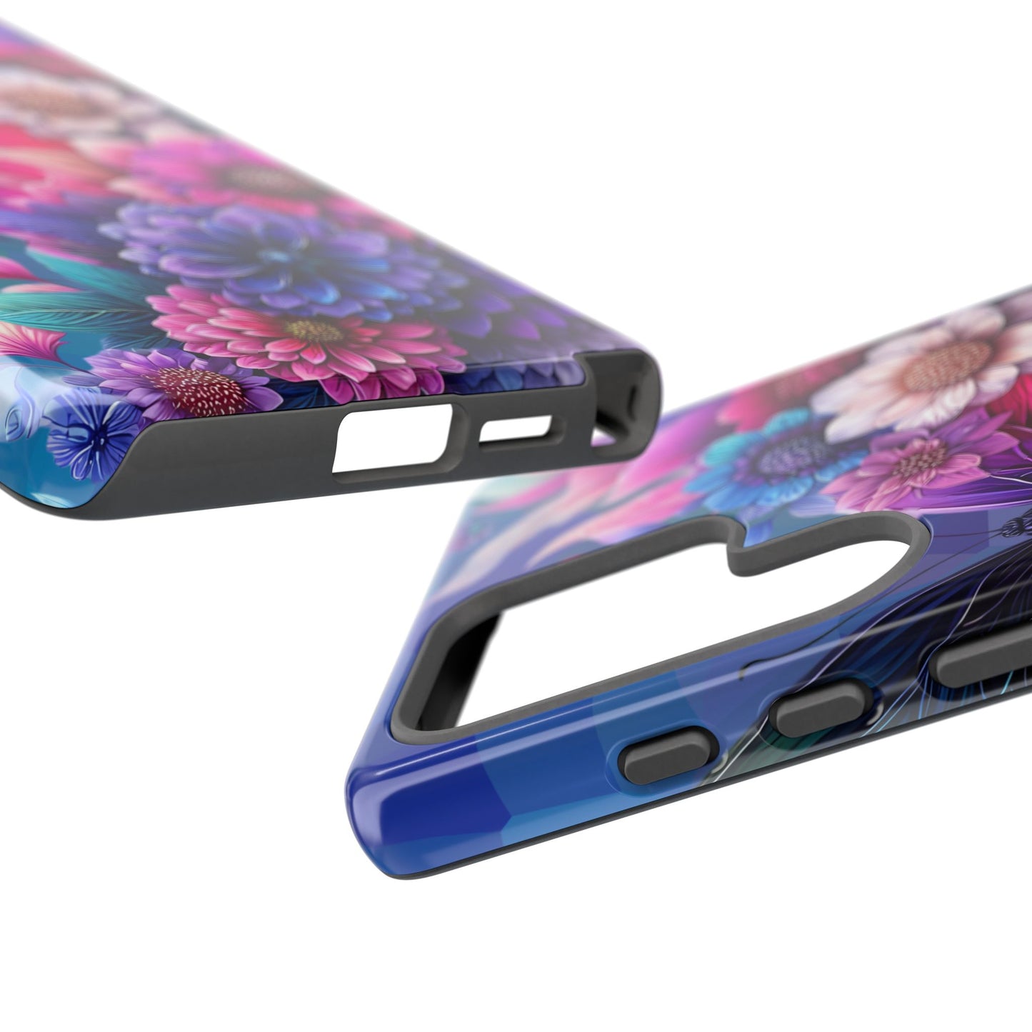Butterfly Bloom Tough Phone Case — Vibrant Purple Blossom Protective Cover
