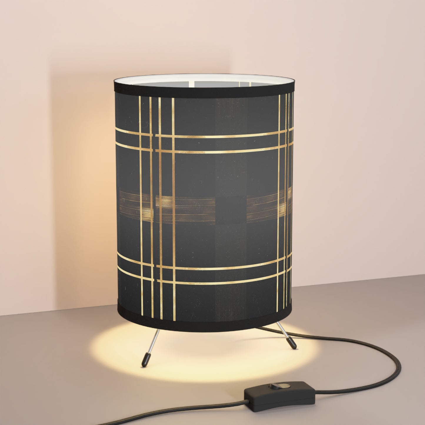 Noir and Gold Glam Tripod Lamp