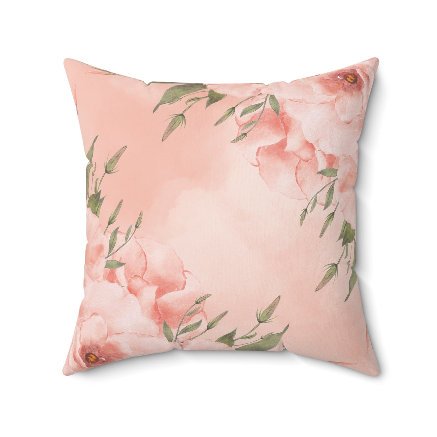 Peachy Keen Faux Suede Square Pillow