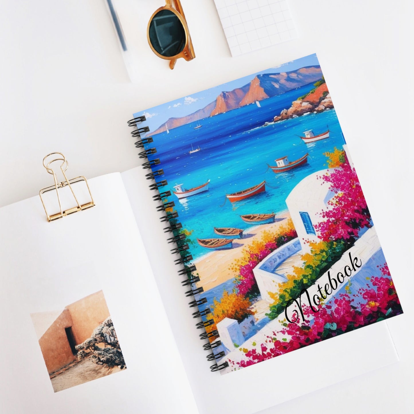 Grecian Seaside Spiral Notebook - Ruled Line
