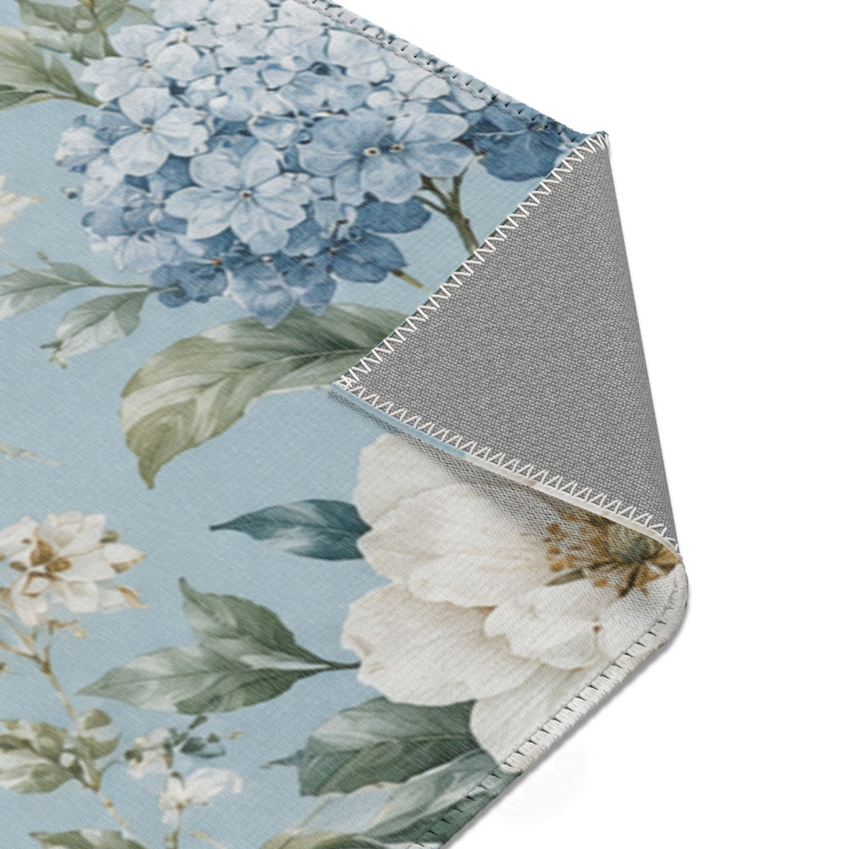 Blue Vintage Hydrangea & Peony Accent Rug