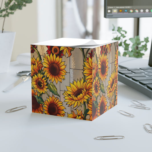 Rustic Sunflower Note Cube