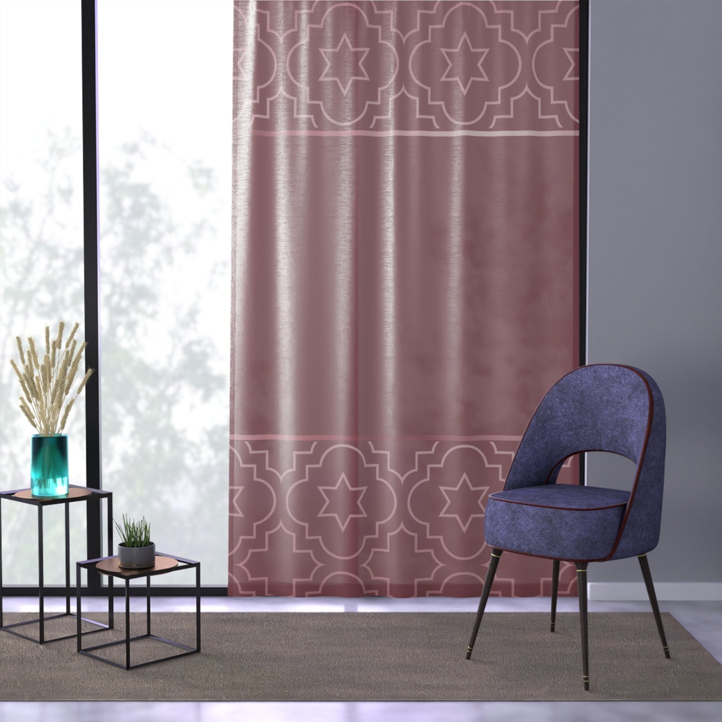 Blush of Rose Sheer Window Curtain