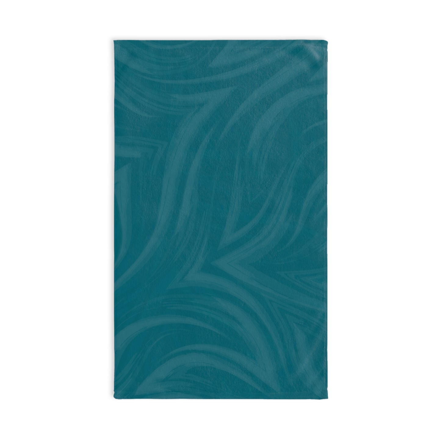 Teal Wave Hand Towel — Soft Abstract Pattern Bathroom & Kitchen Towel