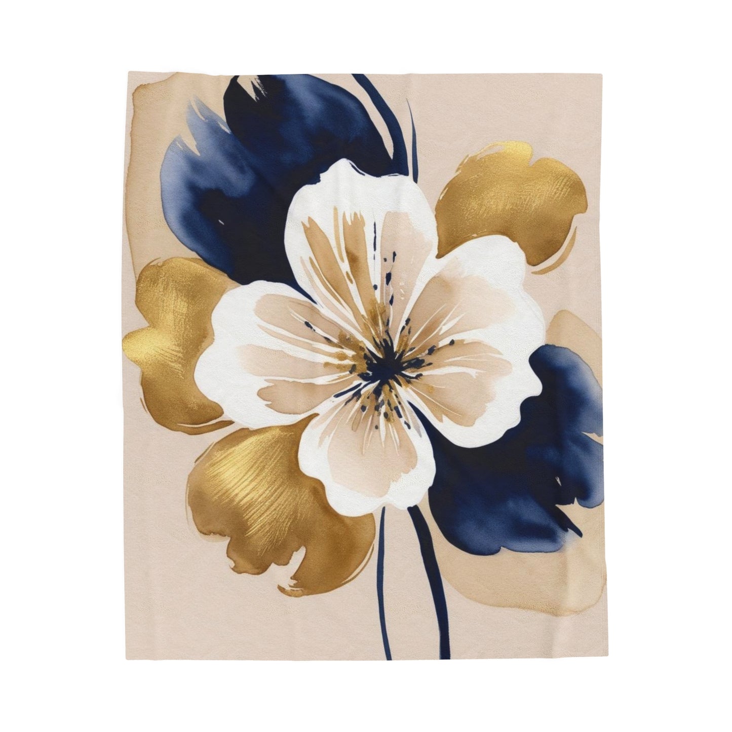 Abstract Floral Velveteen Plush Blanket