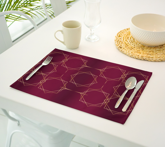 Gilded Elegance Placemats (Burgundy)