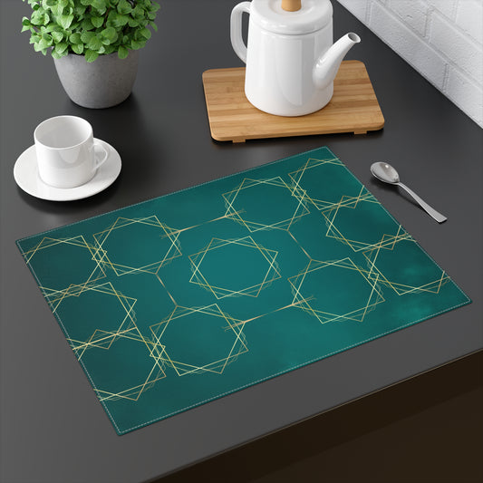 Gilded Elegance (Teal) Placemat, 1pc