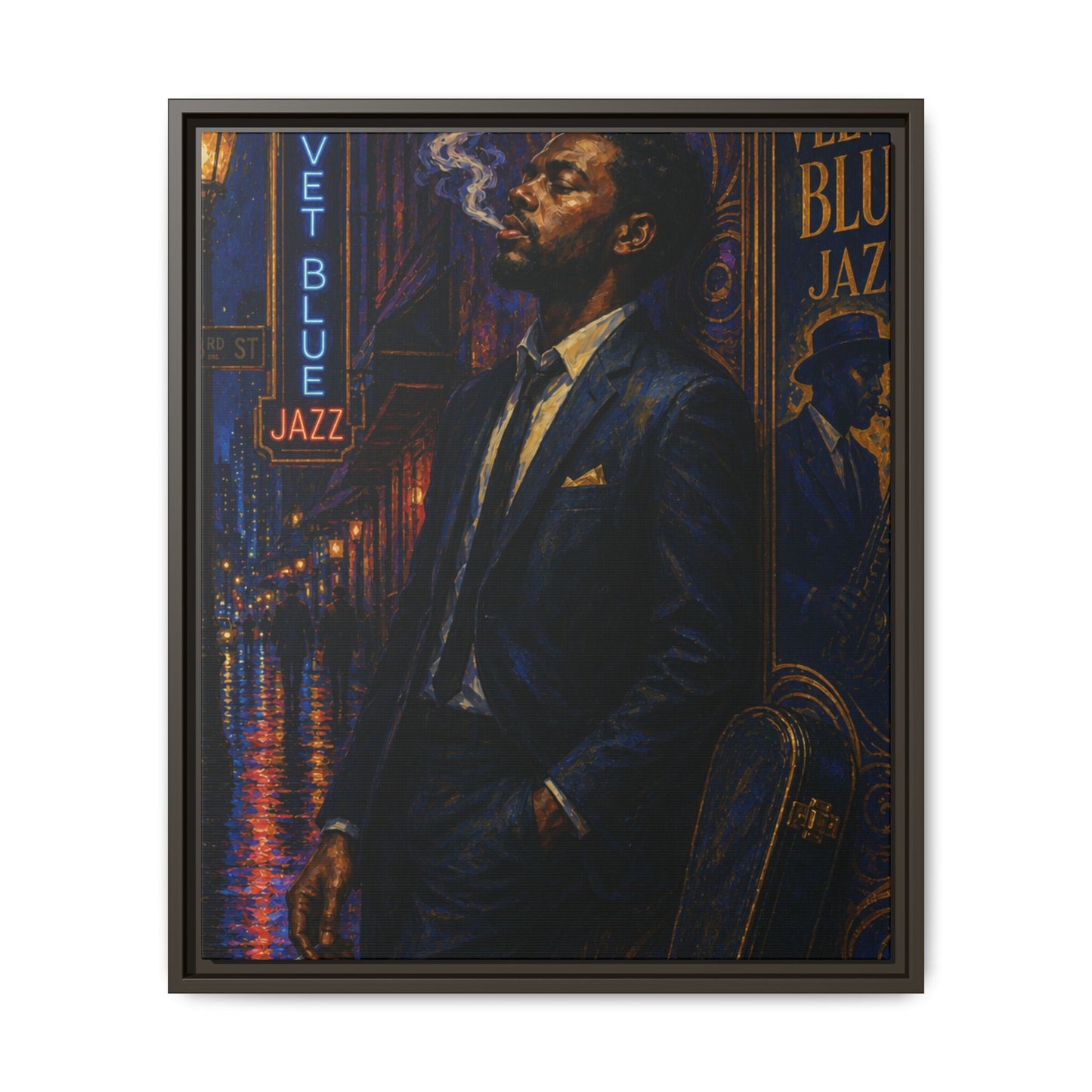 After the Gig Framed Retro Jazz Music Canvas Print