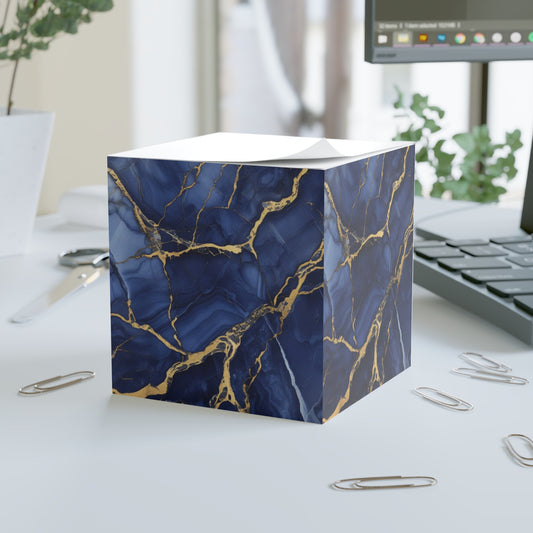 Indigo Marble Note Cube
