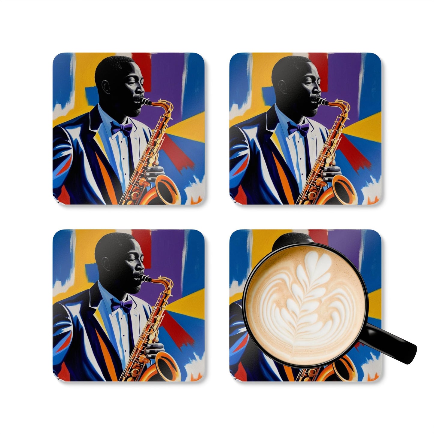 All That Sax Corkwood Coaster Set