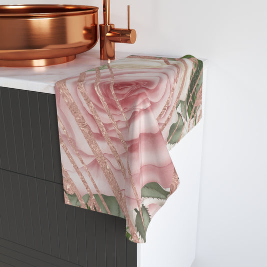 Kissed by a Rose Gold Hand Towel