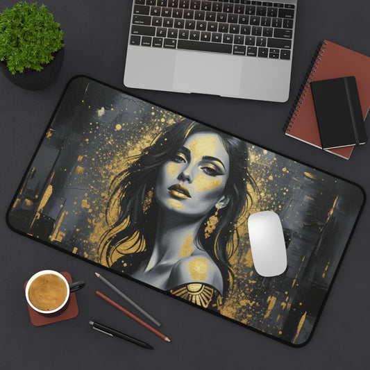 Glam Girl (Gold/Black) Desk Mat