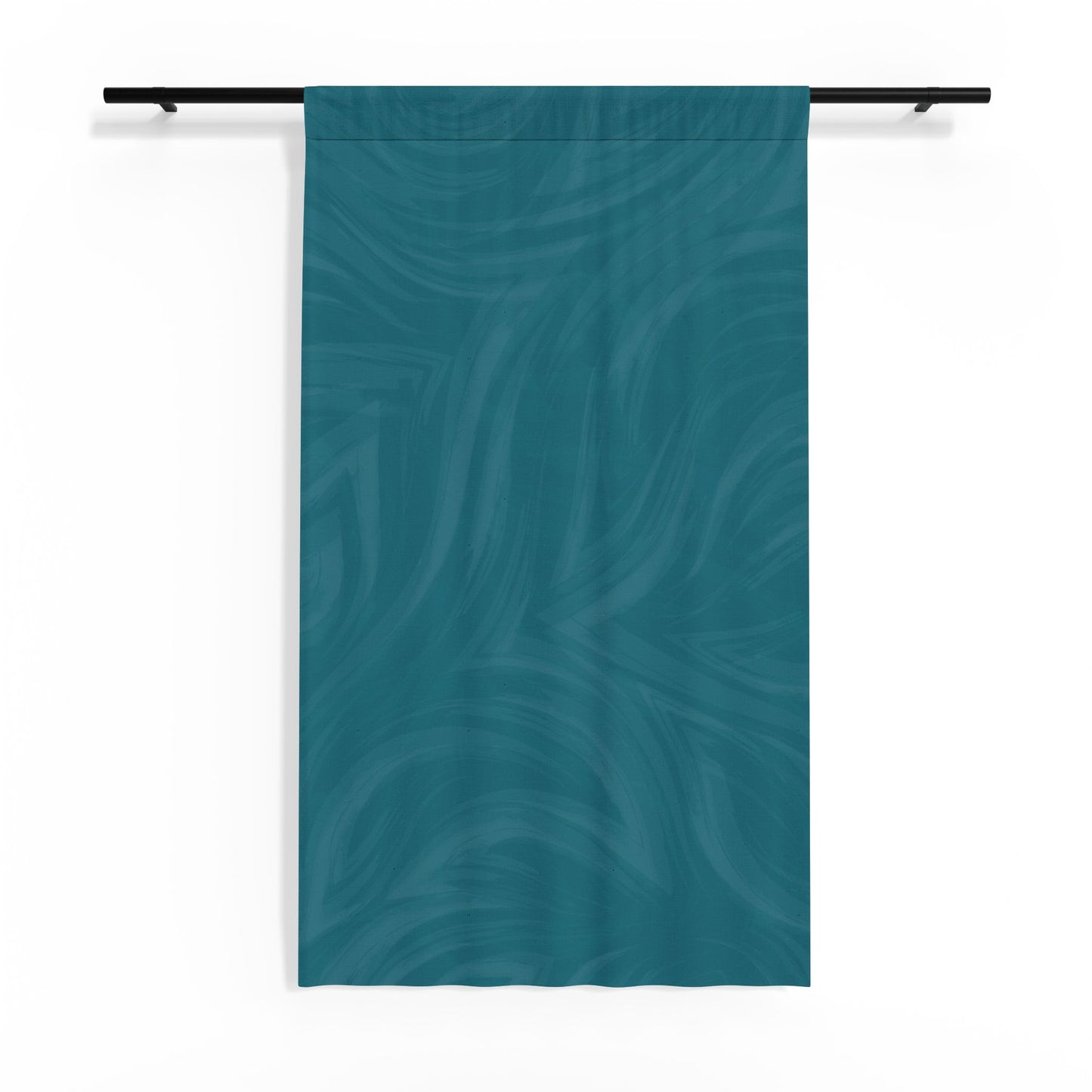 Teal Wave Sheer Window Curtain — Lightweight Semi-Sheer Drapery Panel