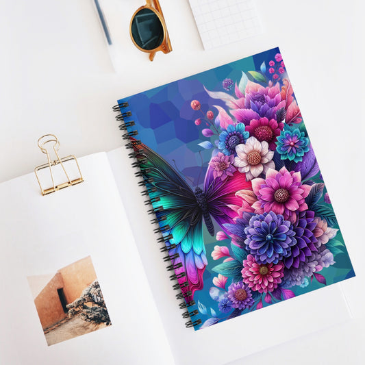 Butterfly Bloom Spiral Notebook — Ruled Journal for Notes & School