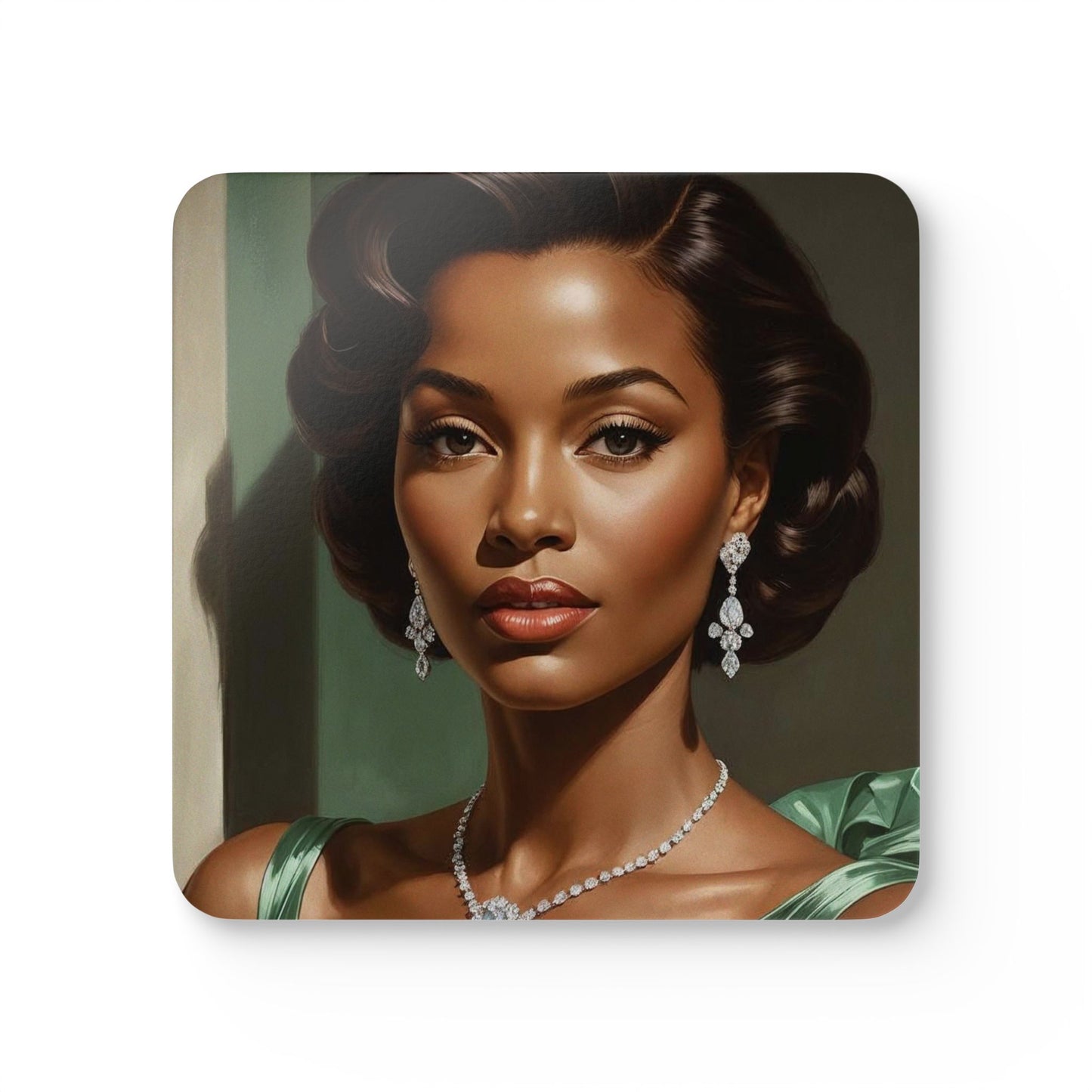 Retro Glam Girls "Diana" Corkwood Coaster Set