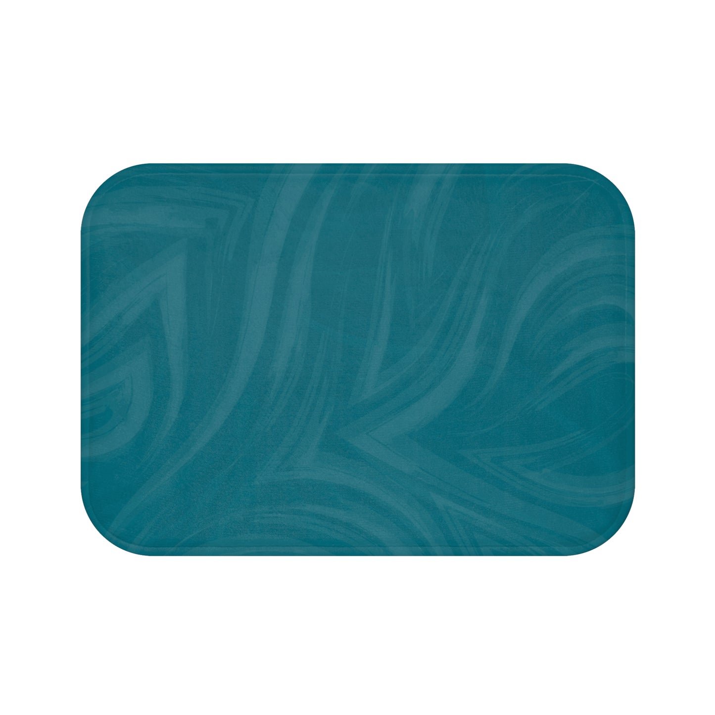 Teal Wave Bath Mat — Plush Absorbent Bathroom Rug