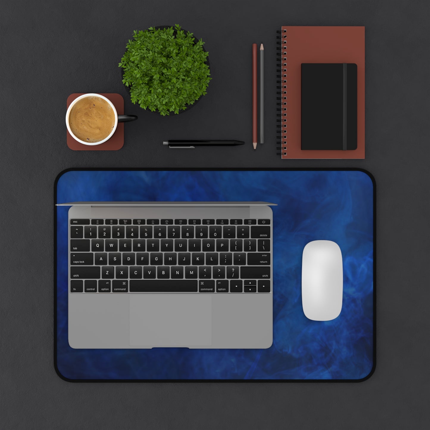 A Kind of Smoky Blue Desk Mat