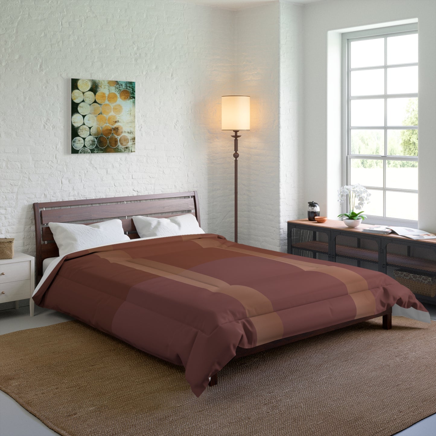 Down to Earthtone Stripe Comforter – Brown Cozy Plaid Bedding