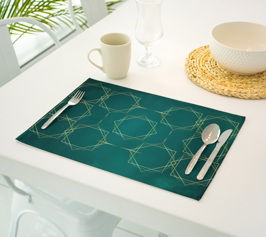 Gilded Elegance Placemats (Dark Teal)