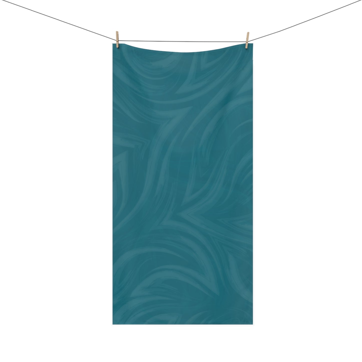 Teal Wave Towel — Soft Mink-Cotton Swirl Design