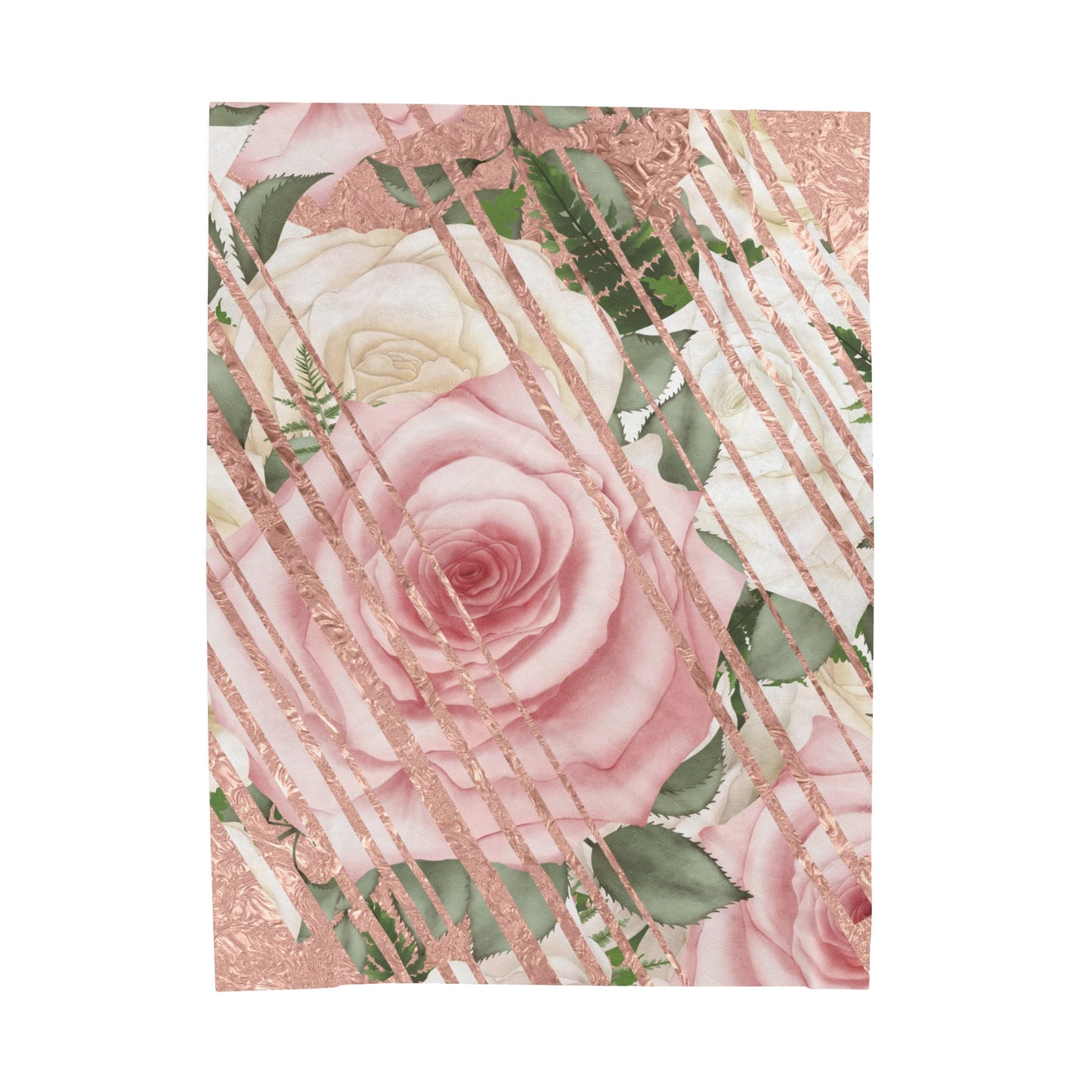 Kissed by a Rose Gold Velveteen Plush Blanket