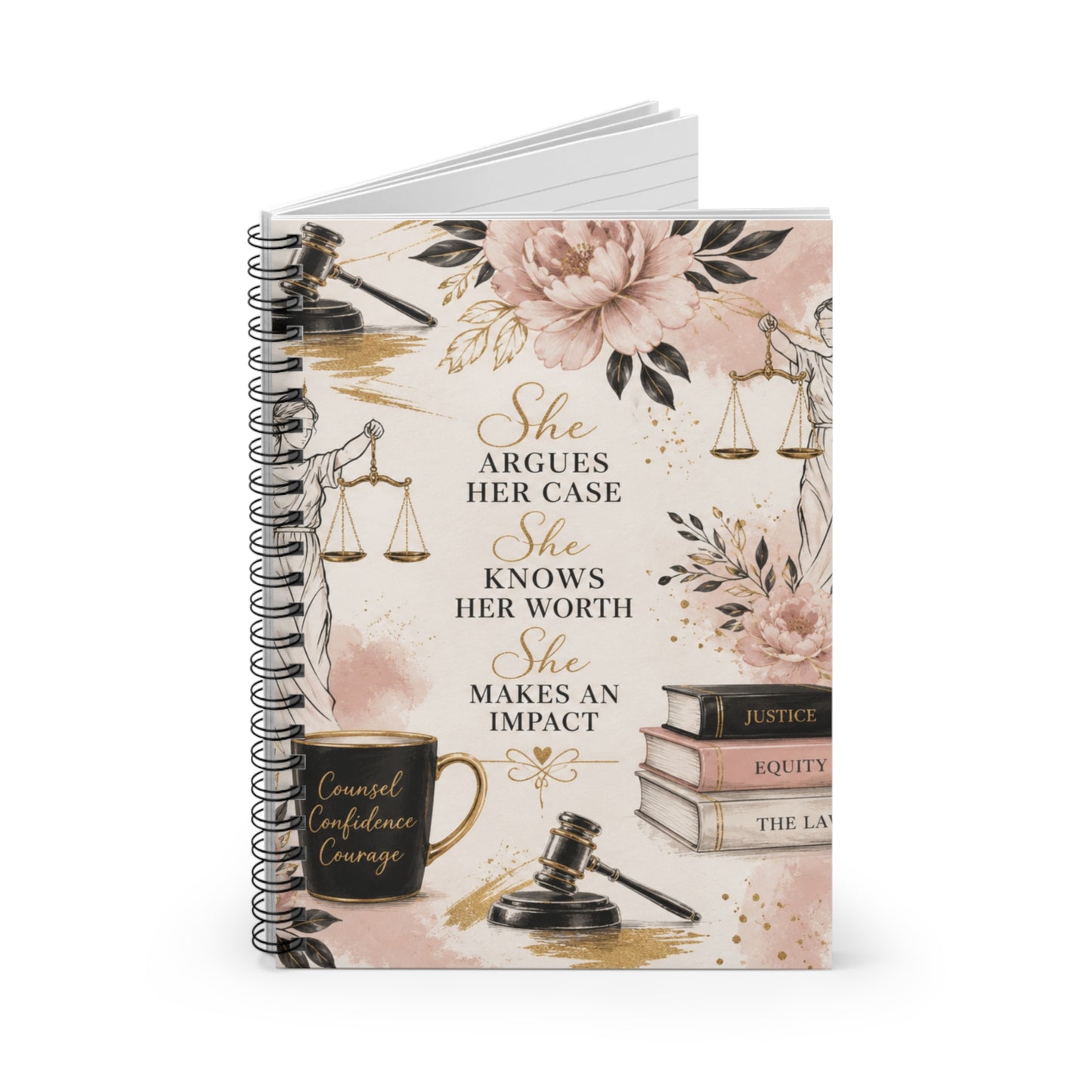 Counsel & Confidence: Attorney Floral Spiral Notebook