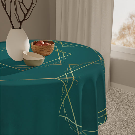 Gilded Elegance (Dark Teal) Tablecloth