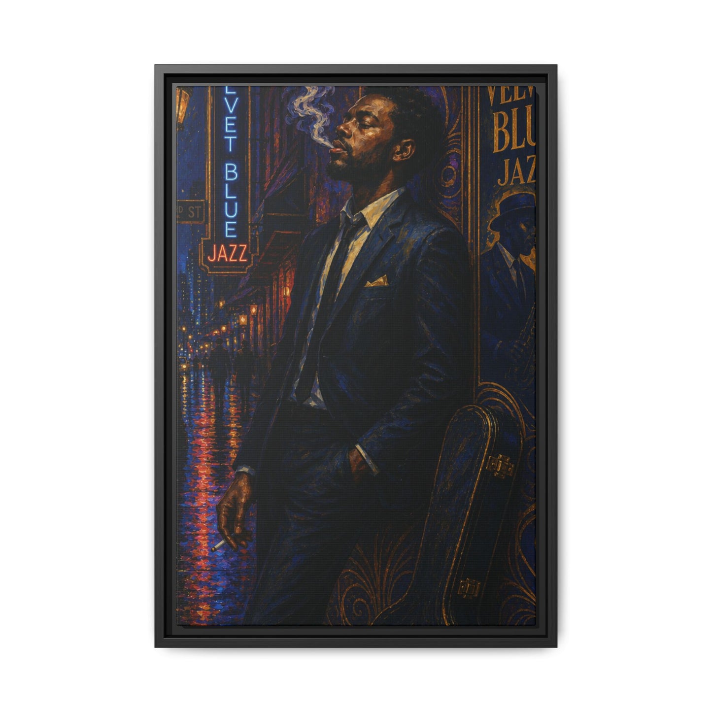 After the Gig Framed Retro Jazz Music Canvas Print
